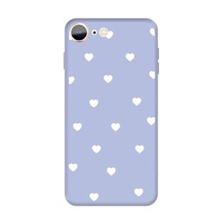 For iPhone SE 2022 / SE 2020 / 8 / 7 Multiple Love-hearts Pattern Colorful Frosted TPU Phone Protective Case(Light Purple)