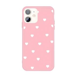 For iPhone 11 Multiple Love-hearts Pattern Colorful Frosted TPU Phone Protective Case(Pink)