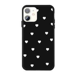 For iPhone 11 Multiple Love-hearts Pattern Colorful Frosted TPU Phone Protective Case(Black)