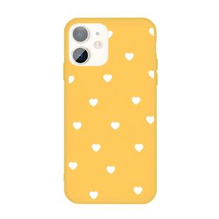 For iPhone 11 Multiple Love-hearts Pattern Colorful Frosted TPU Phone Protective Case(Yellow)