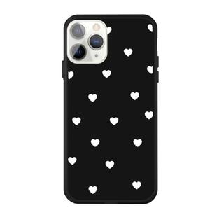 For iPhone 11 Pro Max Multiple Love-hearts Pattern Colorful Frosted TPU Phone Protective Case(Black)