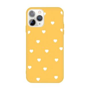 For iPhone 11 Pro Max Multiple Love-hearts Pattern Colorful Frosted TPU Phone Protective Case(Yellow)