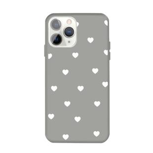 For iPhone 11 Pro Max Multiple Love-hearts Pattern Colorful Frosted TPU Phone Protective Case(Gray)