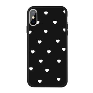 For iPhone XS Max Multiple Love-hearts Pattern Colorful Frosted TPU Phone Protective Case(Black)