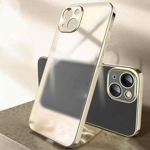For iPhone 13 Plating Frosted Shockproof Phone Case(Gold)
