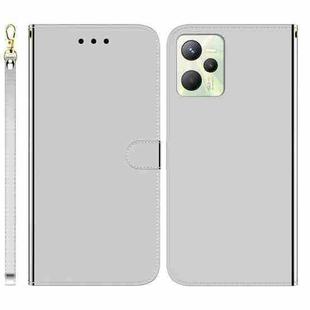 For OPPO Realme C35 Imitated Mirror Surface Leather Phone Case(Silver)