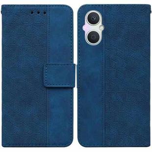 For OPPO A96 5G / Reno7 Z 5G Geometric Embossed Leather Phone Case(Blue)