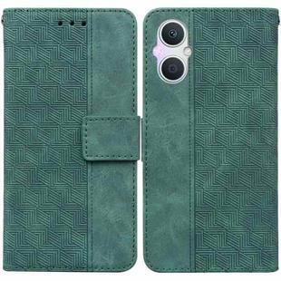 For OPPO A96 5G / Reno7 Z 5G Geometric Embossed Leather Phone Case(Green)