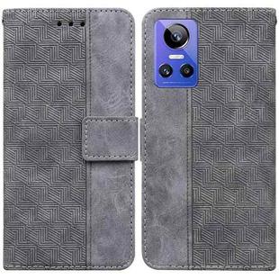 For OPPO Realme GT Neo3 Geometric Embossed Leather Phone Case(Grey)