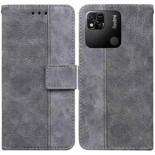 For Xiaomi Redmi 10A Geometric Embossed Leather Phone Case(Grey)
