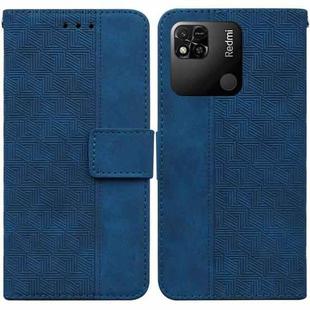 For Xiaomi Redmi 10A Geometric Embossed Leather Phone Case(Blue)