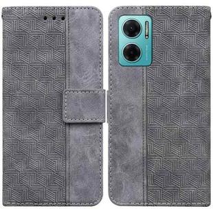 For Xiaomi Redmi Note 11E / Redmi 10 5G Geometric Embossed Leather Phone Case(Grey)