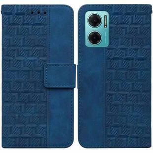 For Xiaomi Redmi Note 11E / Redmi 10 5G Geometric Embossed Leather Phone Case(Blue)