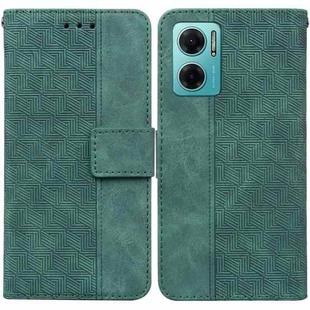 For Xiaomi Redmi Note 11E / Redmi 10 5G Geometric Embossed Leather Phone Case(Green)