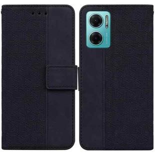 For Xiaomi Redmi Note 11E / Redmi 10 5G Geometric Embossed Leather Phone Case(Black)