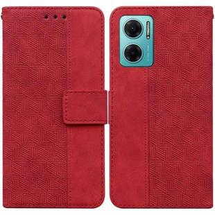 For Xiaomi Redmi Note 11E / Redmi 10 5G Geometric Embossed Leather Phone Case(Red)