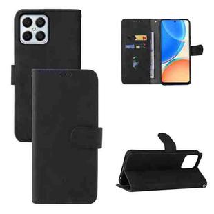 For Honor X8 Skin Feel Magnetic Buckle Calf Texture PU Phone Case(Black)