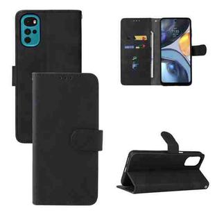 For Motorola Moto G22 Skin Feel Magnetic Buckle Calf Texture PU Phone Case(Black)