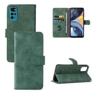 For Motorola Moto G22 Skin Feel Magnetic Buckle Calf Texture PU Phone Case(Green)