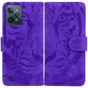 For OPPO Realme C31 Tiger Embossing Pattern Leather Phone Case(Purple)