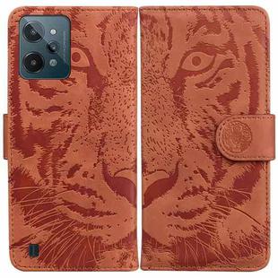 For OPPO Realme C31 Tiger Embossing Pattern Leather Phone Case(Brown)