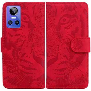 For OPPO Realme GT Neo3 Tiger Embossing Pattern Leather Phone Case(Red)