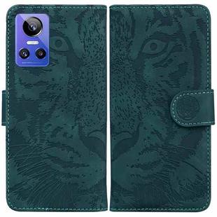 For OPPO Realme GT Neo3 Tiger Embossing Pattern Leather Phone Case(Green)