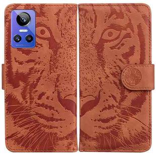For OPPO Realme GT Neo3 Tiger Embossing Pattern Leather Phone Case(Brown)