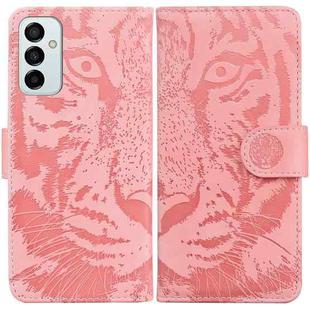For Samsung Galaxy M23 / F23 Tiger Embossing Pattern Leather Phone Case(Pink)