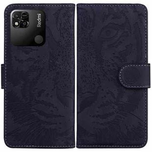 For Xiaomi Redmi 10A Tiger Embossing Pattern Leather Phone Case(Black)