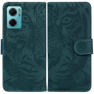 For Xiaomi Redmi Note 11E / Redmi 10 5G Tiger Embossing Pattern Leather Phone Case(Green)