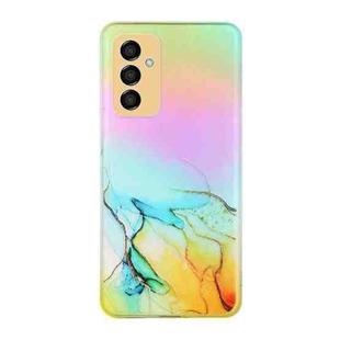 For Samsung Galaxy M23 Laser Marble Pattern Clear TPU Phone Case(Yellow)