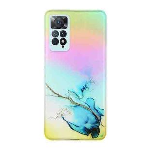 For Xiaomi Redmi Note 11 Foreign Version Laser Marble Pattern Clear TPU Phone Case(Blue)