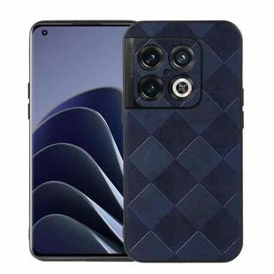 For OnePlus 10 Pro 5G Weave Plaid PU Phone Case(Blue)