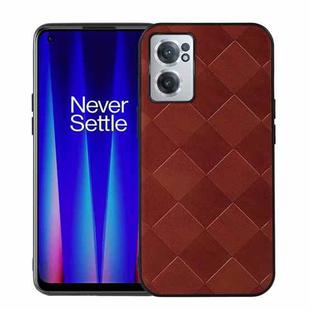 For OnePlus Nord CE 2 5G Weave Plaid PU Phone Case(Brown)