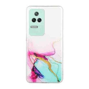 For Xiaomi Redmi K50 Pro Hollow Marble Pattern TPU Precise Hole Phone Case(Green)