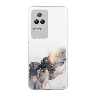 For Xiaomi Redmi K50 Pro Hollow Marble Pattern TPU Precise Hole Phone Case(Black)