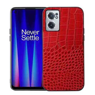 For OnePlus Nord CE 2 5G Crocodile Top Layer Cowhide Leather Phone Case(Red)