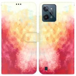 For OPPO Realme C31 Watercolor Pattern Horizontal Flip Leather Phone Case(Spring Cherry)