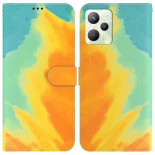 For OPPO Realme C35 Watercolor Pattern Horizontal Flip Leather Phone Case(Autumn Leaf)