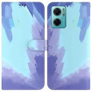 For Xiaomi Redmi Note 11E / Redmi 10 5G Watercolor Pattern Horizontal Flip Leather Phone Case(Winter Snow)