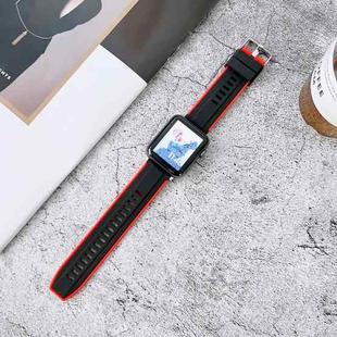 Two-color Silicone Watch Band For Apple Watch Series 8&7 41mm / SE 2&6&SE&5&4 40mm / 3&2&1 38mm(Black + Red)