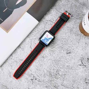 Two-color Silicone Watch Band For Apple Watch Ultra 49mm / Series 8&7 45mm / SE 2&6&SE&5&4 44mm / 3&2&1 42mm(Black + Red)