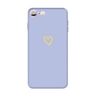 For iPhone 6s / 6 Golden Love-heart Pattern Colorful Frosted TPU Phone Protective Case(Light Purple)