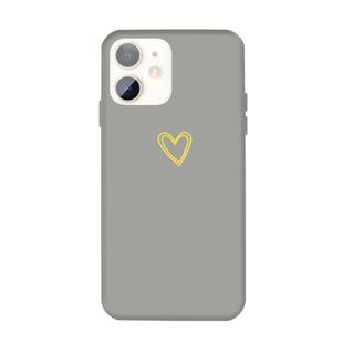 For iPhone 11 Golden Love-heart Pattern Colorful Frosted TPU Phone Protective Case(Gray)