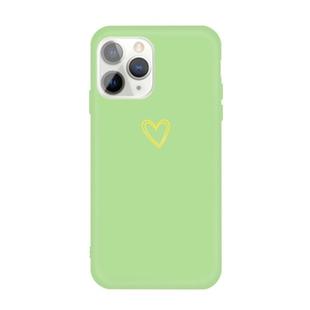 For iPhone 11 Pro Golden Love-heart Pattern Colorful Frosted TPU Phone Protective Case(Green)