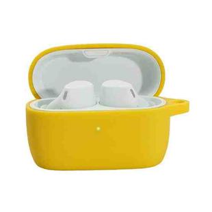 Solid Color Silicone Earphone Protective Case For Jabra Elite 4(Yellow)