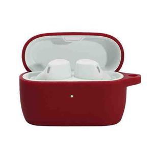 Solid Color Silicone Earphone Protective Case For Jabra Elite 4(Wine Red)