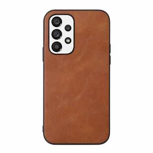 For Samsung Galaxy A73 5G Cowhide Texture PU Phone Case(Brown)