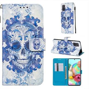 For Galaxy A71 3D Painting Horizontal Flip Leather Case with Holder & Card Slot & Wallet & Lanyard(Cloud Ghost Head)